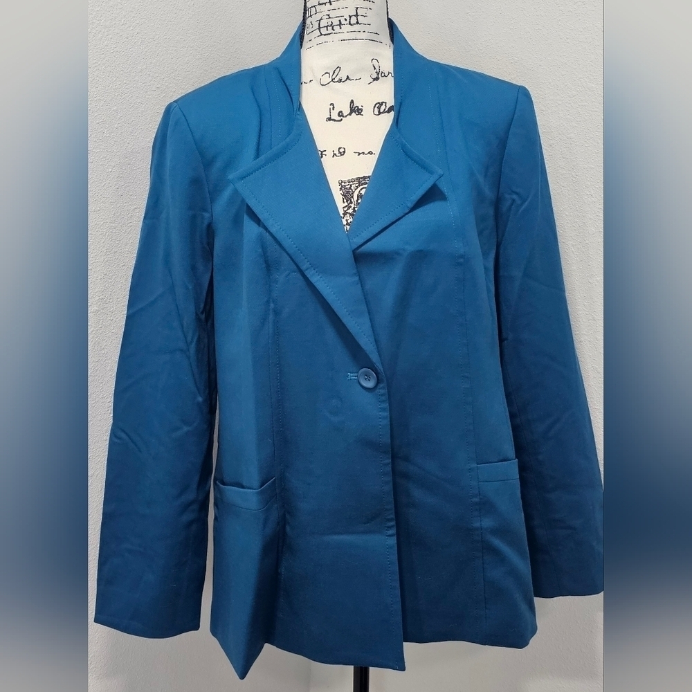 Pendleton Virgin Wool Business Skirt Blazer Set Women's Size 16 Blue